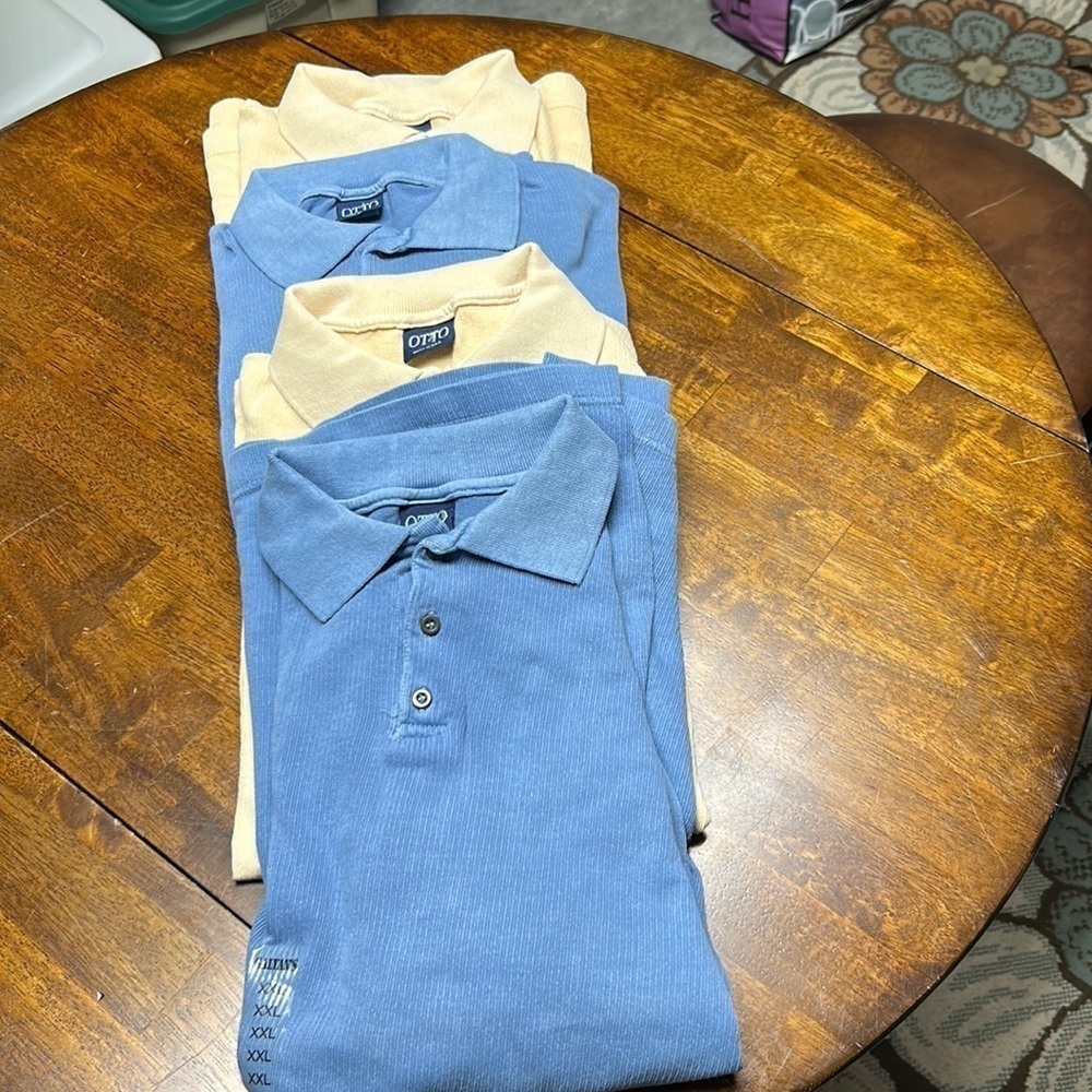 O.T.T.O sports shirts short sleeve XXL 3  button down ribbed pullover NWT